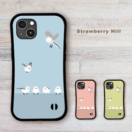 グリップケース iPhoneケース シマエナガ 耐衝撃