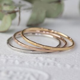 華奢リング K18 K18PG Pt900 アンティーク 極細リング 着けっぱなし