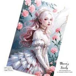 《ポンパドール・ローズ》☘️宮廷 薔薇姫 ロココ調 プリンセス スマホやお財布に入る イラスト アート カード プラスチック製