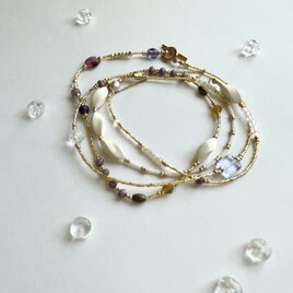 ﾛﾝｸﾞﾈｯｸﾚｽ／何通りも愉しむ／金属ｱﾚﾙｷﾞｰ対応316／ﾎﾜｲﾄ系ﾊﾟｰﾌﾟﾙ系　n00