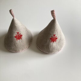 三角鍋つかみ２個セット*クロスステッチ*bee&crown