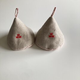 三角鍋つかみ２個セット*クロスステッチ*王冠