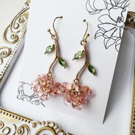 大人のチェコビーズ・1輪のプレゼントピアス7