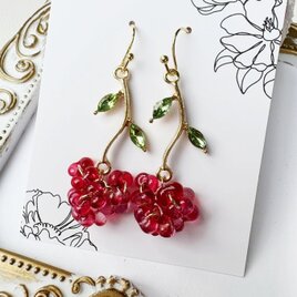 大人のチェコビーズ・1輪のプレゼントピアス10