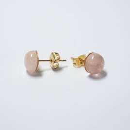 モルガナイト 天然石の一粒ピアス【サージカルステンレス 金属アレルギー対応】