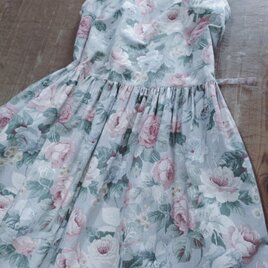 綿麻ノースリーブワンピース(グレー)