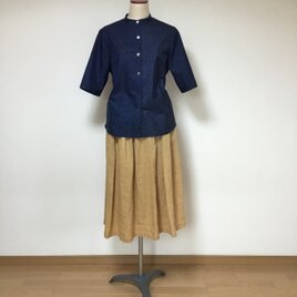 2種の大島紬を使用したブラウス　　　着物リメイク