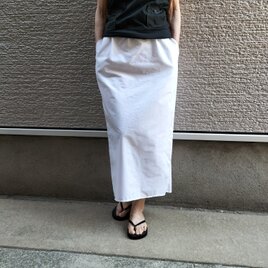 ♥春夏リネン♥『シンプル＆楽ちん』ロング丈・タイトスカート(白、黒）