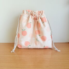 保温保冷シート付き巾着袋・大きめ（おにぎり、ドリンク入れに）フルーツ