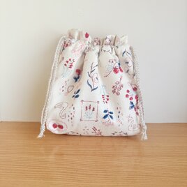 保温保冷シート付き巾着袋・大きめ（おにぎり、ドリンク入れに）ベリー