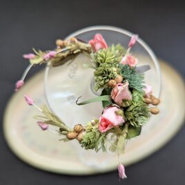 ブローチ ｸﾚｯｾﾝﾄ ばら蕾(淡ピンク色)B185