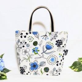 北欧の花お出掛けバック(生成り)