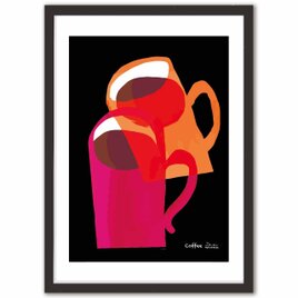 ふたりのコーヒー　送料無料 　アート/sei新着作品/新着順　イラスト　A4〜A0　ポスター　アートポスター　3049