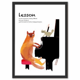 練習っ練習っ　ネコ　送料無料 　アート/sei新着作品/新着順　イラスト　ポスター　アートポスター　3073