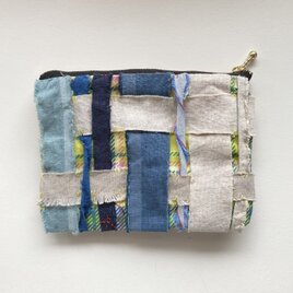 切りっぱなしの布を使ったポーチ / 　no 245