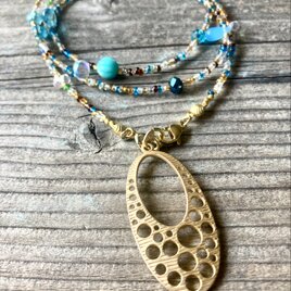 5WAY！Sea Foam Multi-use Bubble Cord　海の泡のオーシャンカラー多機能ランヤードネックレス