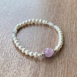 クンツァイト & パール ブレスレット