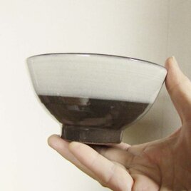 無地刷毛目の飯茶碗