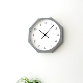KATOMOKU muku clock 7 八角形 グレー km-60GR8 木製 無垢材