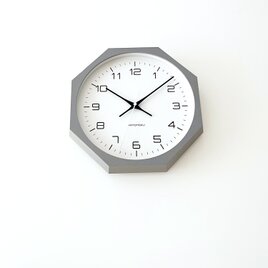 KATOMOKU muku clock 11 八角形 グレー km-94GR8 木製 無垢材
