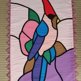 パッチワーク　ステンドグラス　タペストリ　