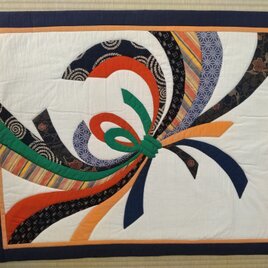 パッチワーク　タペストリ　アップリケ　和風壁掛け