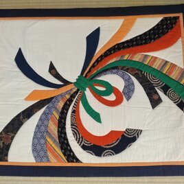 パッチワーク　タペストリ　アップリケ　和風壁掛け