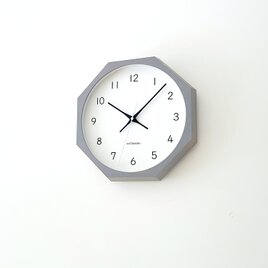 KATOMOKU muku clock 13 八角形 グレー km-104GR8 木製 無垢材