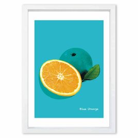 ブルーオレンジ　フルーツ　送料無料 　アート/sei新着作品/新着順　イラスト　ポスター　アートポスター　3106