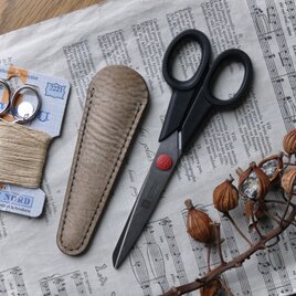 イタリア革のはさみケース／グレー