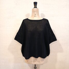 【2026新作♡】リネンコットン前後2WAYプルオーバー（五分袖）ダークネイビー