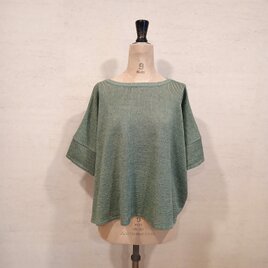 【2026新作♡】リネンコットン前後2WAYプルオーバー（五分袖）モスグリーン