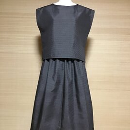 濃茶亀甲柄大島紬セットアップ