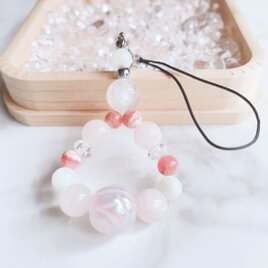✦自分を一番の味方に。自己受容と癒しの天然石ブレスレット｜ローズクォーツ・インカローズ・モルガナイト No.876S
