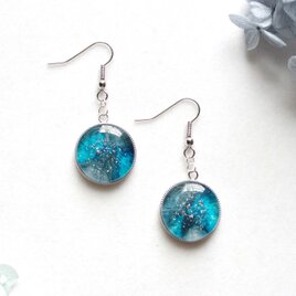 レジンアート　ラウンドピアス〈桐壺〉