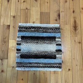 ガゼニ ギャッベ 【トルクマン族】 ミニマット ラグ　ウール　37×37cm D803　ライトブルー