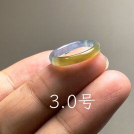 L17-96 上品 ピンキーリング 氷種 3.0号 黄翡翠 グアテマラ産 A貨 本翡翠 くりぬき リング