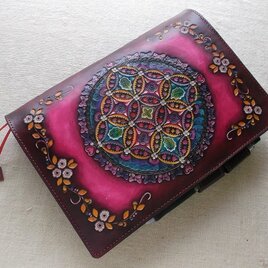ほぼ日手帳カズン対応　Ａ５サイズ手帳カバー　レザー　刻印＆拭き染め