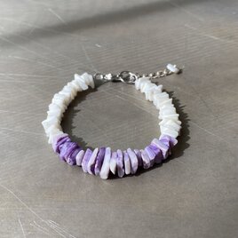 Vintage USA retro purple×white bicolor shell bracelet