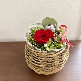 ころんとしたナチュラルアレンジ　レッド