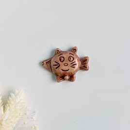 2011年　NEXネクス　猫と魚のフェーヴ　 フェーヴ　ネコ　ねこ　フランス製　ミニチュア　陶器　雑貨　置物