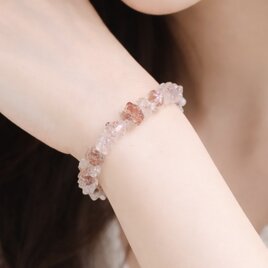 ✦特別価格◎母の日ギフトにも✦希少なスーパーセブン× 水晶桜彫り天然石ブレスレット｜贅沢ブレス♪No.880