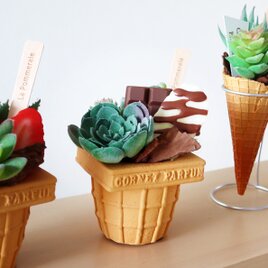 多肉植物のある風景 Ice Cream Arrangement ★フェイクグリーン