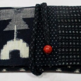 ８７２１　絣で作った和風財布・ポーチ