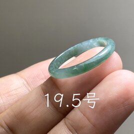 L17-106 氷糯種 19.5号 青緑 グアテマラ産 A貨 本翡翠 くりぬき リング