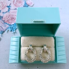 《NAPIER》 clear rhinestone doorknocker ネイピア ヴィンテージピアス