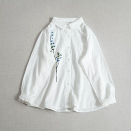 【受注製作】綿100% 柔らかい.長袖シャツ.ブラウス.トップス