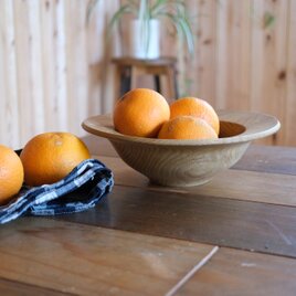クリのリムボウル 25.8cm｜八ヶ岳山麓産｜アンモニアスモーク〈ガラスコーティング〉【v1147】