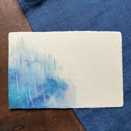 和紙の絵葉書【雨の粒星】