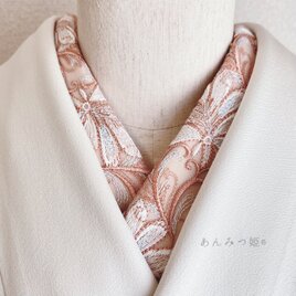 洗える刺繍半衿 つやつやの白花